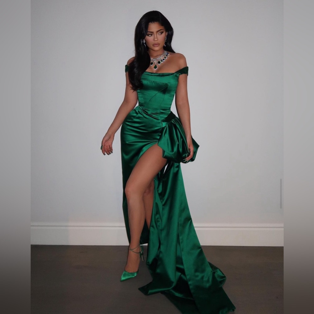 Kylie Jenner Green Christmas Holiday New Years Kardashians inspired dress green
